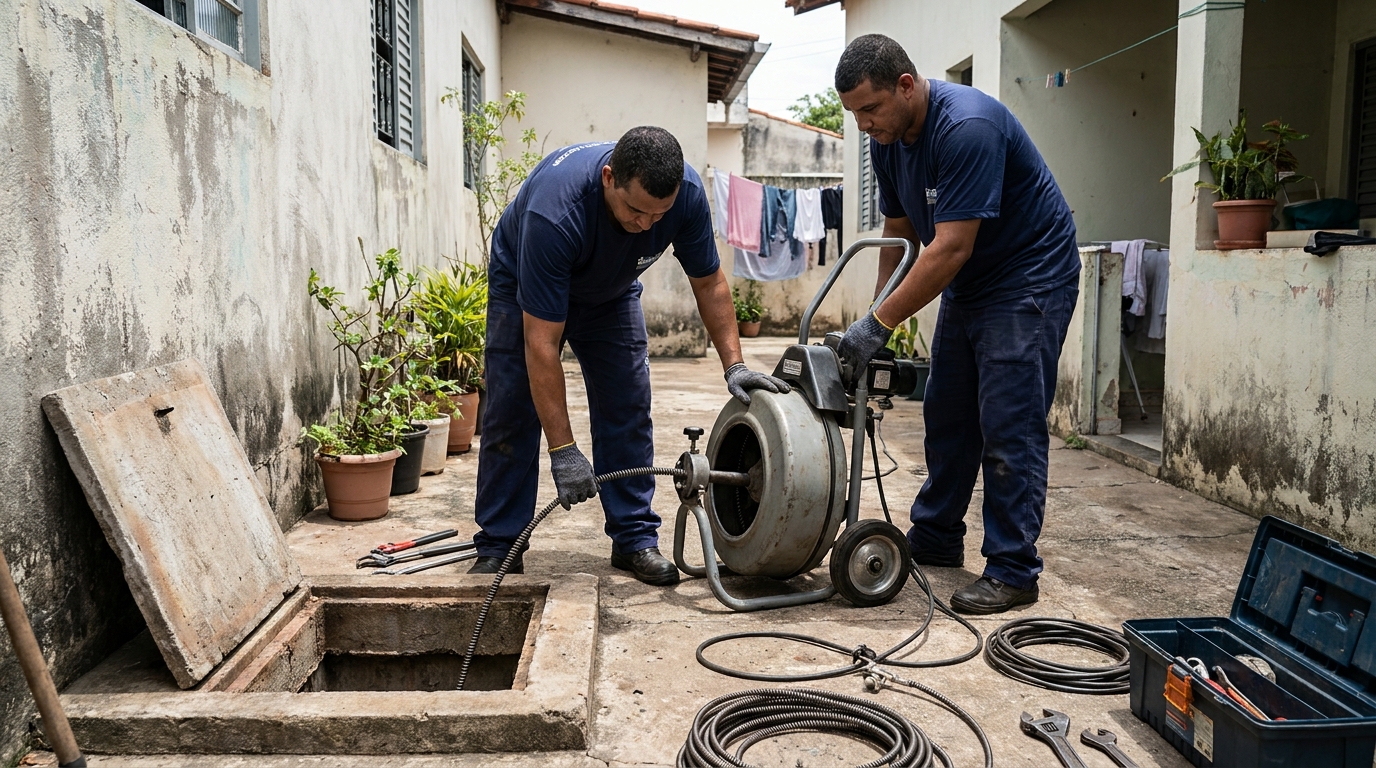 Desentupimento de Coluna Sanitária em Vitória da Conquista‑BA